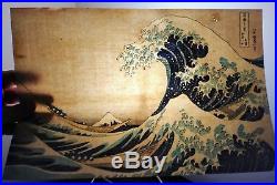 The great wave off kanagawa authentic japanese woodblock print by Hokusai