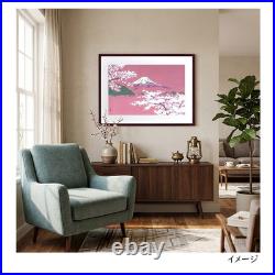 Tokuriki Tomikichiro Mt. Fuji Cherry Blossom Sakura Woodblock Print Framed Japan