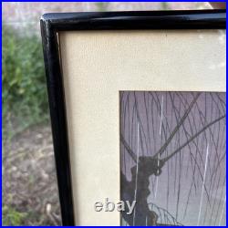 Tokuriki Tomikichiro Noodle Restaurant Rainy Night Japanese Woodblock Print