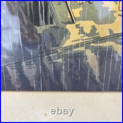 Tokuriki Tomikichiro Noodle Restaurant Rainy Night Japanese Woodblock Print