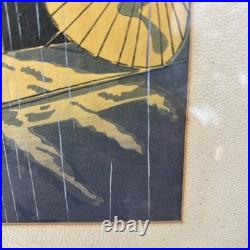 Tokuriki Tomikichiro Noodle Restaurant Rainy Night Japanese Woodblock Print