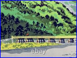 Tokuriki Tomikichiro Woodblock Print Arashiyama in the rain