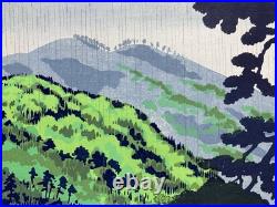 Tokuriki Tomikichiro Woodblock Print Arashiyama in the rain