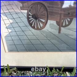 Tomikichiro Tokuriki Soba Noodle Cart Vendor Japanese Woodblock Print 1950 Frame