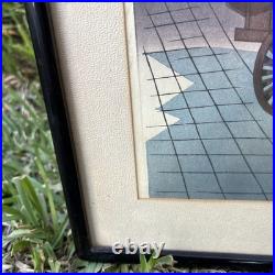 Tomikichiro Tokuriki Soba Noodle Cart Vendor Japanese Woodblock Print 1950 Frame Tomikichiro Tokuriki Soba Noodle Cart Vendor Japanese Woodblock Print 1950 Frame