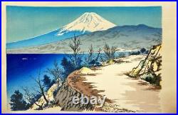 Tomikichiro Tokuriki Woodblock Japanese Print Izu Coast Mt Fuji 1902-2000 Japan