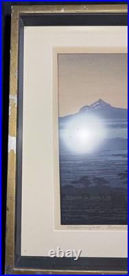 Toshi Yoshida Kilimanjaro, Morning Original Woodblock Print, 128/600 Signed