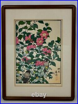 Toshi Yoshida original woodblock print in framed with signature and certificate