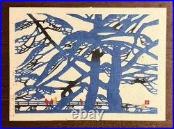 Toshijiro Inagaki Japanese Woodblock Print Mt. Arashiyama Vintage Original