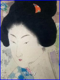 Toshikata Mizuno Frontispiece Woodblock Print Of The Novel Shadow Beauty