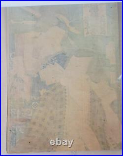 Toyohara Kunichika Antique RARE 1871 Woodblock Print Actor S. Bando