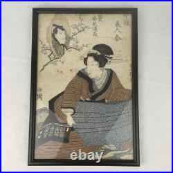 Toyokuni 1810s Original Japanese Woodblock Signed 15x10 From Edo Period