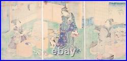 Toyokuni III, Kimono, Beauty, Original Japanese Woodblock Print, Ukiyo-e, Edo