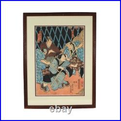 Toyokuni Kunisada (1786-1864) Original Antique Woodblock Print On Rice Paper