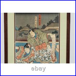 Toyokuni lll Kunisada (1786-1864) Antique Woodblock Print On Rice Paper