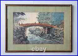 Tsuchiya Koitsu Antique Fine Japanese Woodblock Print Sacred Bridge at Nikko