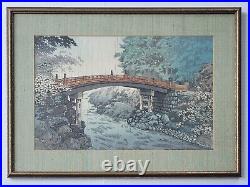 Tsuchiya Koitsu Antique Fine Japanese Woodblock Print Sacred Bridge at Nikko