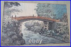 Tsuchiya Koitsu Antique Fine Japanese Woodblock Print Sacred Bridge at Nikko