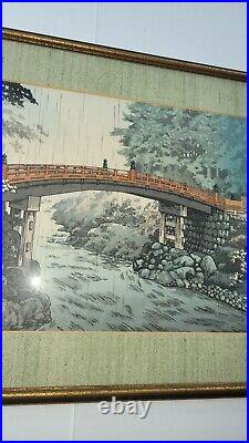 Tsuchiya Koitsu Antique Fine Japanese Woodblock Print Sacred Bridge at Nikko