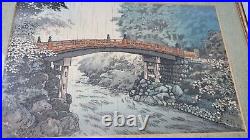 Tsuchiya Koitsu Antique Fine Japanese Woodblock Print Sacred Bridge at Nikko