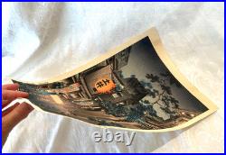 Tsuchiya Koitsu Japanese Art Woodblock Print EVENING AT USHIGOME Original 1939