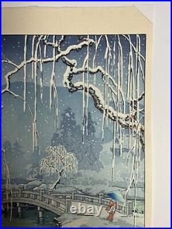 Tsuchiya Koitsu Japanese Woodblock Print Spring Snow Kyoto Maruyama Ukiyo-E