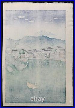 Tsuchiya Koitsu OLD JAPANESE Woodblock Print Numazu Harbour, Tokaido