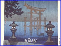 Tsuchiya Koitsu Rain at Miyajima Original 1941 Japanese Woodblock Print Japan