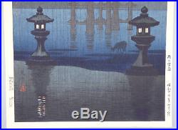 Tsuchiya Koitsu Rain at Miyajima Original 1941 Japanese Woodblock Print Japan