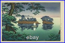 Tsuchiya Kouitsu Japanese Woodblock Print Authentic Matsushima Ukiyoe Post pri