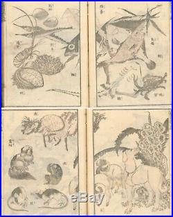 ULTRA RARE Katsushika Hokusai Manga Vol 15 19th Century Woodblock Print Book