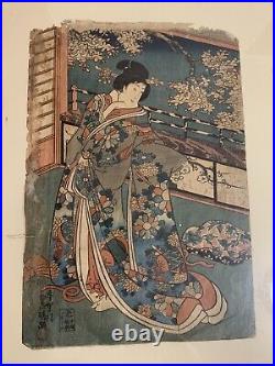 UTAGAWA KUNISADA (1786-1865, Japan) Original UKIYO-E WOODBLOCK PRINT, Signed