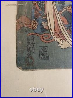 UTAGAWA KUNISADA (1786-1865, Japan) Original UKIYO-E WOODBLOCK PRINT, Signed