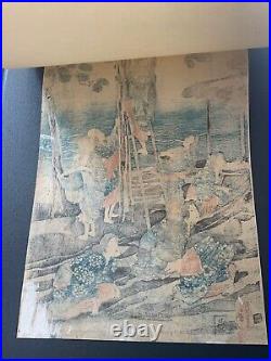 UTAGAWA KUNIYOSHI Circa 1850 Japanese Woodblock Tametomo Women Picking Fruit