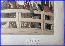 Ukiyo-e Japanese Woodblock Print Kitagawa Utamaro Ryogoku Coolness 19.2x30.3cm