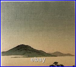 Ukiyo-e Japanese Woodblock Print Utagawa Hiroshige Tanzaku 9x20.5cm Authentic