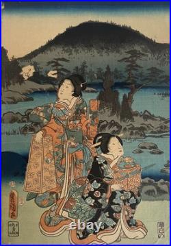 Ukiyo-e Utagawa Kunisada Original Edo Period Woodblock Print