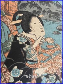 Ukiyo-e Utagawa Kunisada Original Edo Period Woodblock Print