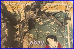Ukiyoe Japanese woodblock print Plum Garden Chikanobu Yoshu (K00912)