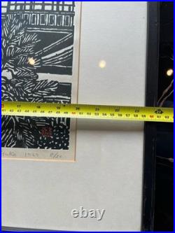 Un'ichi Hiratsuka 1969 Signed Woodblock Hiunkaku Kyoto 8/20 Framed