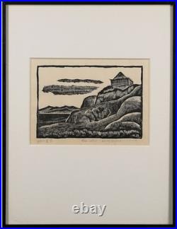 Unichi Hiratsuka Japan Woodblock Prints Soshu Scenery Hut 12.5x17.5cm Frame 1924