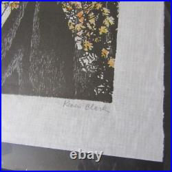 Up a Maple Tree woodcut woodblock print Japanese moku hanga washi signed proof