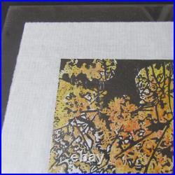 Up a Maple Tree woodcut woodblock print Japanese moku hanga washi signed proof