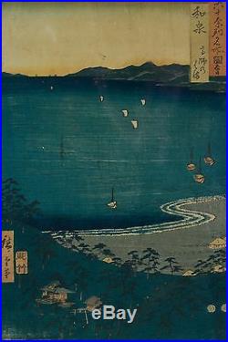 Utagawa Hiroshige (1797-1858) Izumi Province Takashi Beach JAPANESE WOODBLOCK