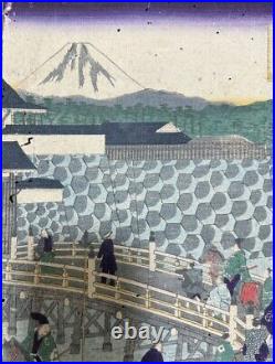 Utagawa Hiroshige III Japan Woodblock Prints Scenery Mountains Bridge Ukiyo-e