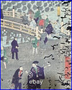 Utagawa Hiroshige III Japan Woodblock Prints Scenery Mountains Bridge Ukiyo-e