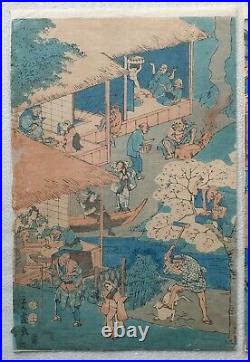 Utagawa Hiroshige II 1826-1869 two original Edo Period Japanese woodblock prints