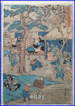 Utagawa Hiroshige II 1826-1869 two original Edo Period Japanese woodblock prints