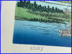 Utagawa Hiroshige Original Woodblock, Famous View Returning Sails at Edo Period