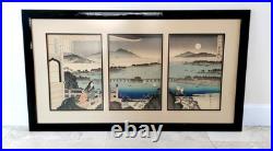 Utagawa Hiroshige Triptych- Eight Views of Omi Province as Seen from Ishiyama